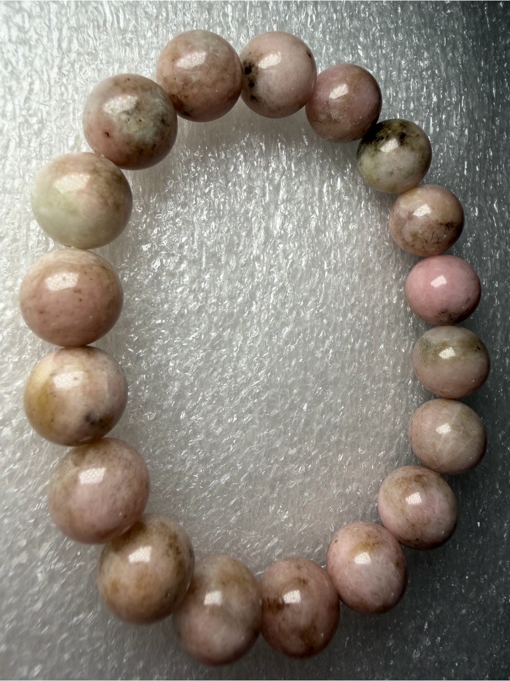 Amazing 11MM Pastel Pink Zoisite Natural Crystal Bracelet